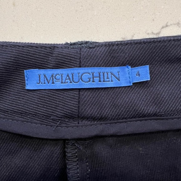 J. McLaughlin | Wide Leg Navy Blue Women's Trousers Size 4 Work Wardrobe Staple - Picture 3 of 6